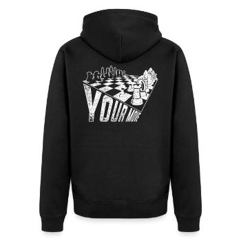 Échecs de mouvement de stratégie - Veste à capuche bio Premium Unisexe - noir - Dos - Nico (187cm)