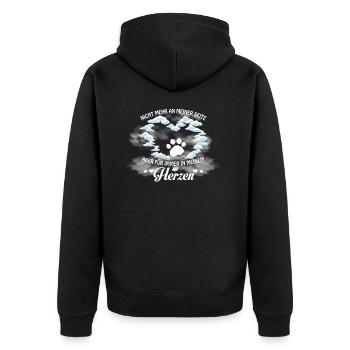 Hund - Nicht mehr an meiner Seite - Unisex Premium Bio Zip Hoodie - Schwarz - Hinten - Nico (187cm)