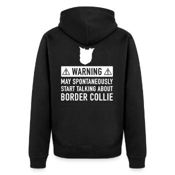 Lustige Border-Collie-Geschenk-Idee - Unisex Premium Bio Zip Hoodie - Schwarz - Hinten - Nico (187cm)