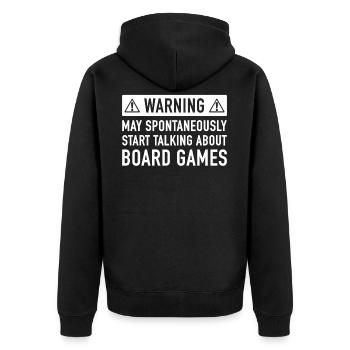 Funny Board Games Gift Idea - Unisex Premium Organic Zip Hoodie - black - Back - Nico (187cm)