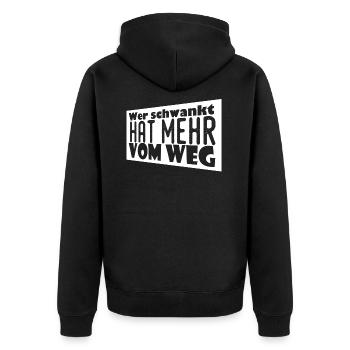 Bier aus Hopfen und Malz garantiert schönen Rausch - Unisex Premium Bio Zip Hoodie - Schwarz - Hinten - Nico (187cm)