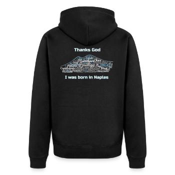 I am from Naples - Unisex Premium Organic Zip Hoodie - black - Back - Nico (187cm)