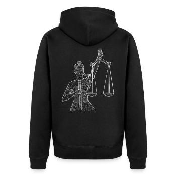 Zodiac Libra white - Unisex Premium Organic Zip Hoodie - black - Back - Nico (187cm)