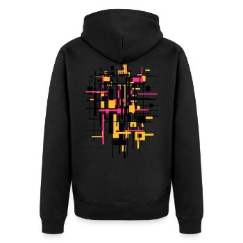 Building site - Unisex Premium Organic Zip Hoodie - black - Back - Nico (187cm)
