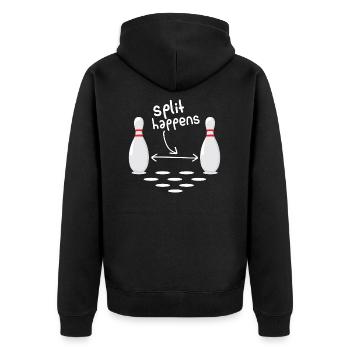 Split happens - Unisex Premium Bio Zip Hoodie - Schwarz - Hinten - Nico (187cm)