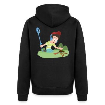 Chasseur de trésors ne trouve que des détecteurs de ferraille - Veste à capuche bio Premium Unisexe - noir - Dos - Nico (187cm)