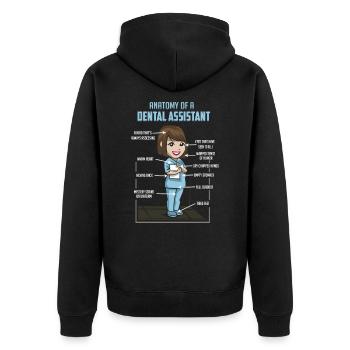 Anatomy Of A Dental Assistant - Zahnarzt Zahn Mund - Unisex Premium Bio Zip Hoodie - Schwarz - Hinten - Nico (187cm)