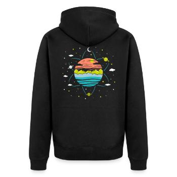 Summer Vibes - Starry Night - Tshirt Parfum d'été - Veste à capuche bio Premium Unisexe - noir - Dos - Nico (187cm)