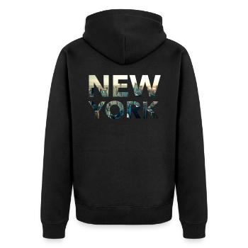 New York - Veste à capuche bio Premium Unisexe - noir - Dos - Nico (187cm)