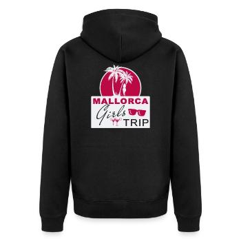 Mallorca Mädels Trip - Unisex Premium Bio Zip Hoodie - Schwarz - Hinten - Nico (187cm)
