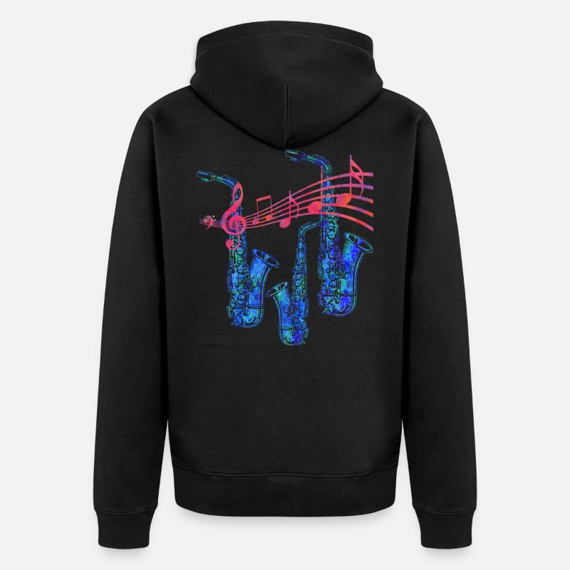 saxophone - Veste à capuche bio Premium Unisexe - noir