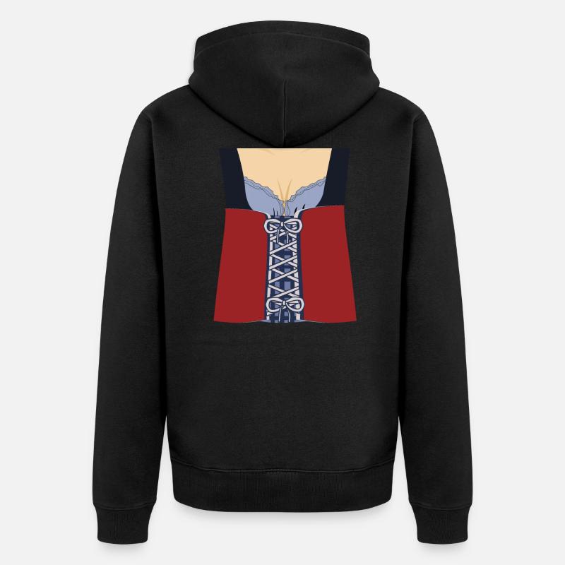 Dirndl costume - Unisex Premium Organic Zip Hoodie - black