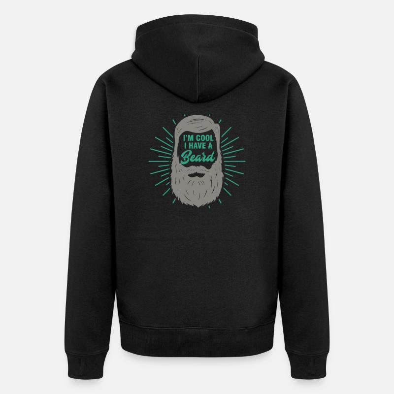 Cooler Bart - Unisex Premium Bio Zip Hoodie - Schwarz