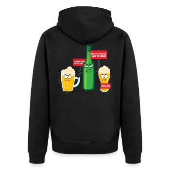 Save Water Drink Beer - Unisex Premium Organic Zip Hoodie - black - Back - Nico (187cm)