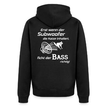 Voiture Hifi - Subwoofer Cat, Hifi Shirt Bass Lover - Veste à capuche bio Premium Unisexe - noir - Dos - Nico (187cm)