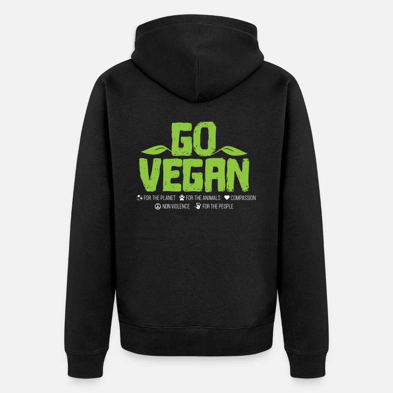 végétalien - Veste à capuche bio Premium Unisexe - noir