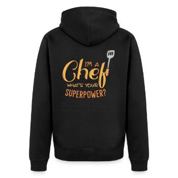 Chef cuisinier - Veste à capuche bio Premium Unisexe - noir - Dos - Nico (187cm)