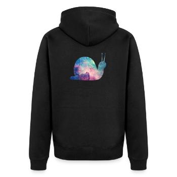 Snail universe gift motif as a universe - Unisex Premium Organic Zip Hoodie - black - Back - Nico (187cm)