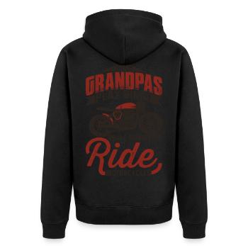 Moto drôle cool grand-père moto de conduire cadeau - Veste à capuche bio Premium Unisexe - noir - Dos - Nico (187cm)