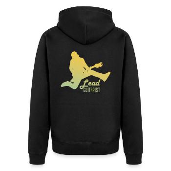Gitarrist - Unisex Premium Bio Zip Hoodie - Schwarz - Hinten - Nico (187cm)