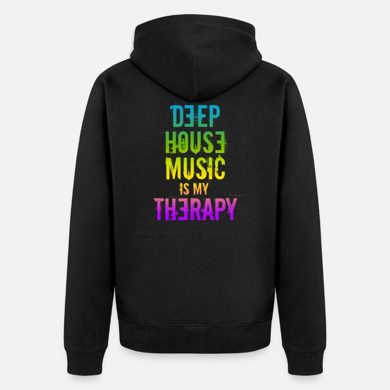 Deep House - Unisex Premium Bio Zip Hoodie - Schwarz