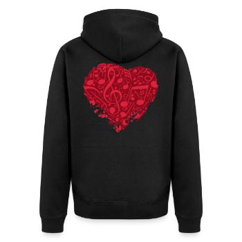 La musique c'est l'amour - Veste à capuche bio Premium Unisexe - noir - Dos - Nico (187cm)