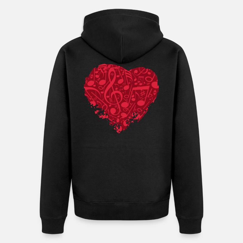 La musique c'est l'amour - Veste à capuche bio Premium Unisexe - noir