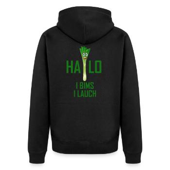 Gemüse - Unisex Premium Bio Zip Hoodie - Schwarz - Hinten - Nico (187cm)