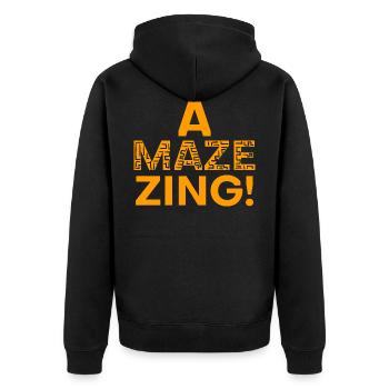 Amazing - Unisex Premium Organic Zip Hoodie - black - Back - Nico (187cm)