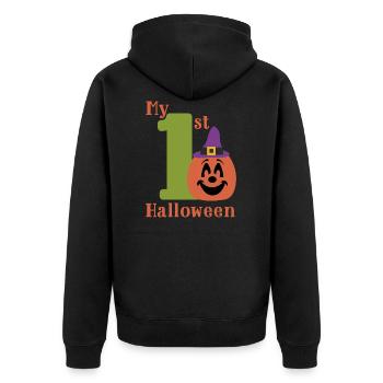 Halloween Baby Pumpkin Gift Idea Birth - Unisex Premium Organic Zip Hoodie - black - Back - Nico (187cm)