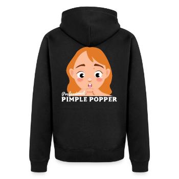 Express pimples - Unisex Premium Organic Zip Hoodie - black - Back - Nico (187cm)
