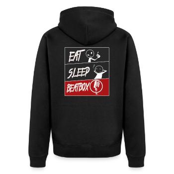 Beatbox - Unisex Premium Bio Zip Hoodie - Schwarz - Hinten - Nico (187cm)
