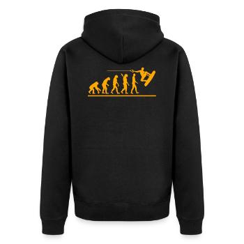 Wakeboard Evolution - Unisex Premium Bio Zip Hoodie - Schwarz - Hinten - Nico (187cm)