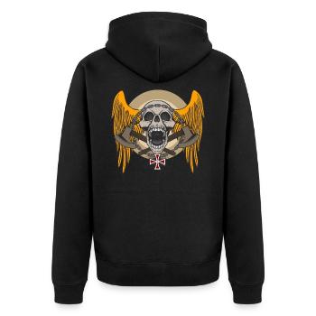 gothic - Unisex Premium Organic Zip Hoodie - black - Back - Nico (187cm)