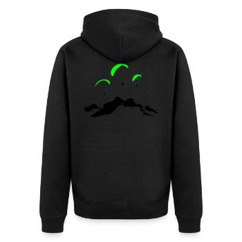 Paragliding Tennengebirge - Unisex Premium Organic Zip Hoodie - black - Back - Nico (187cm)