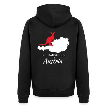 Österreich - Unisex Premium Bio Zip Hoodie - Schwarz - Hinten - Nico (187cm)
