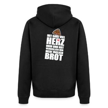 Altenpfleger Krankenpfleger - Unisex Premium Bio Zip Hoodie - Schwarz - Hinten - Nico (187cm)