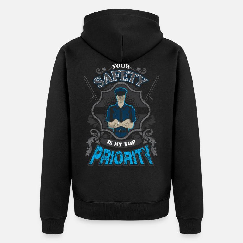 Sicherheitsdienst - Security - Unisex Premium Bio Zip Hoodie - Schwarz