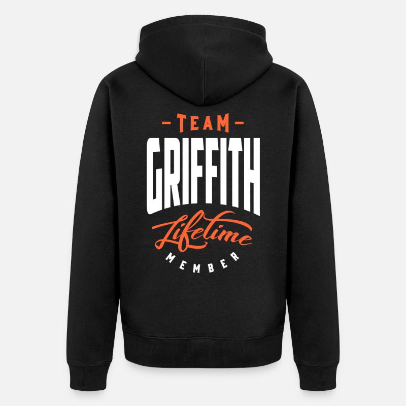Name Griffith - Unisex Premium Organic Zip Hoodie - black