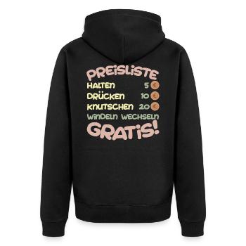 Baby Spruch - Unisex Premium Bio Zip Hoodie - Schwarz - Hinten - Nico (187cm)