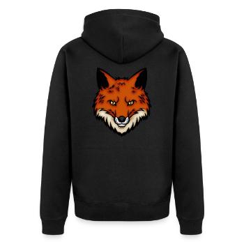 Fuchs - Unisex Premium Bio Zip Hoodie - Schwarz - Hinten - Nico (187cm)