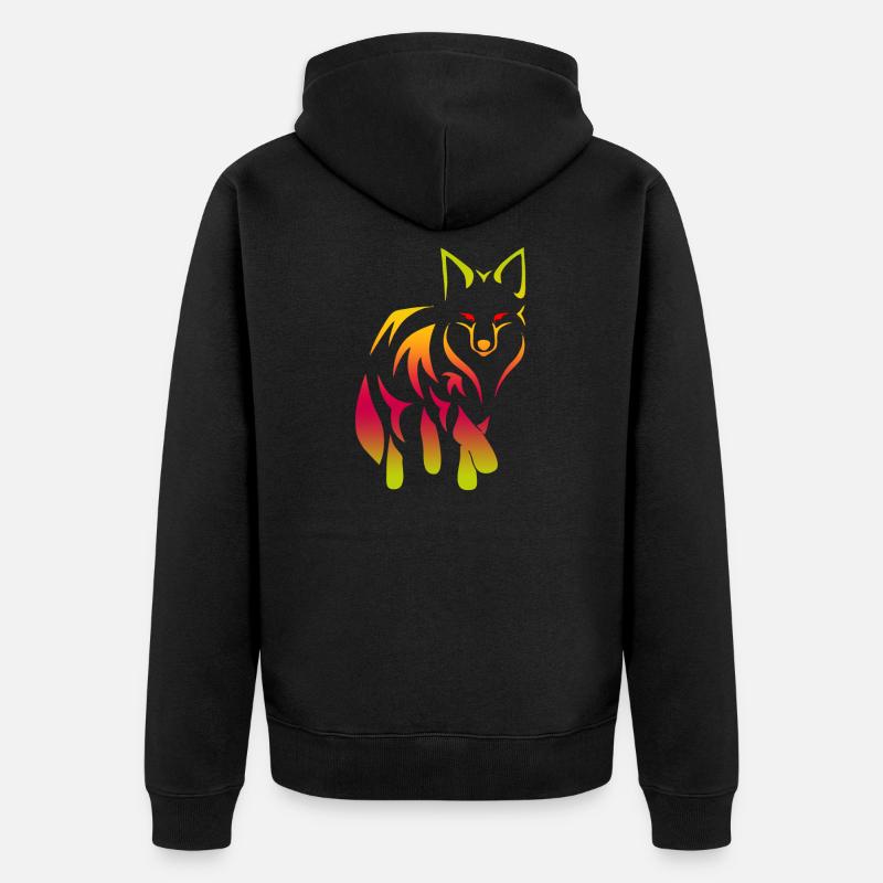 renard - Veste à capuche bio Premium Unisexe - noir
