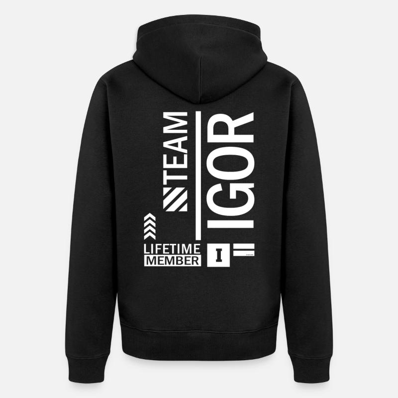 Nom Igor - Veste à capuche bio Premium Unisexe - noir