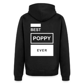 Best Poppy Ever - Unisex Premium Organic Zip Hoodie - black - Back - Nico (187cm)