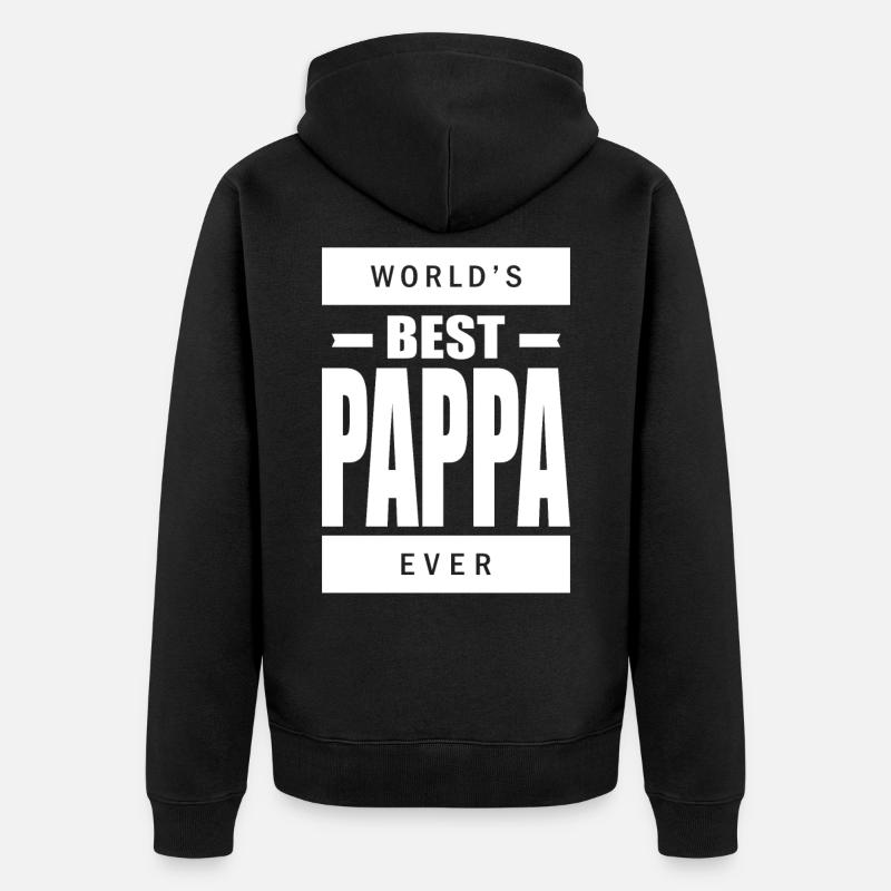 Bester Pappa - Unisex Premium Bio Zip Hoodie - Schwarz