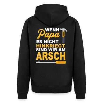 Father, dad, father's day, - Unisex Premium Organic Zip Hoodie - black - Back - Nico (187cm)