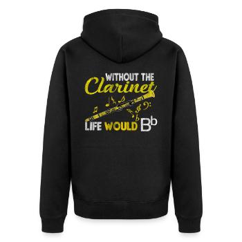 Klarinette Klarinettist Glück - Unisex Premium Bio Zip Hoodie - Schwarz - Hinten - Nico (187cm)