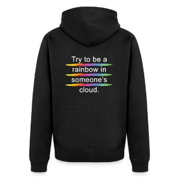 Rainbow - Unisex Premium Organic Zip Hoodie - black - Back - Nico (187cm)