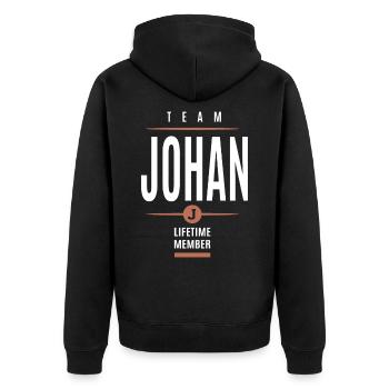 Johan Lifetime Membre - Veste à capuche bio Premium Unisexe - noir - Dos - Nico (187cm)