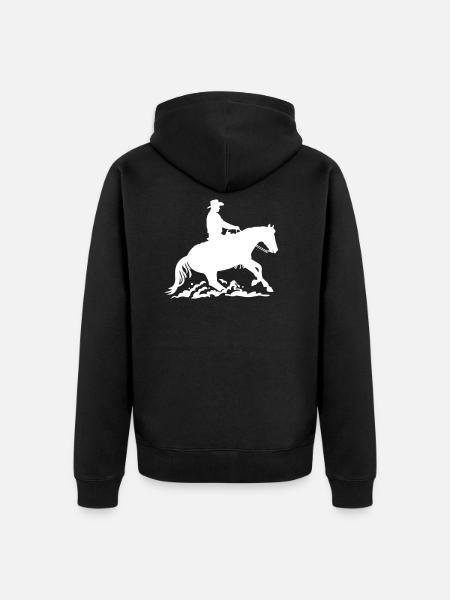 Westernreiter - Sliding Stop - Unisex Premium Bio Zip Hoodie - Schwarz
